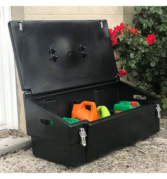 100L GARDEN BOX WITH PADLOCKABLE CLOSING SYSTEM FOR STORAGE AND STOWAGE