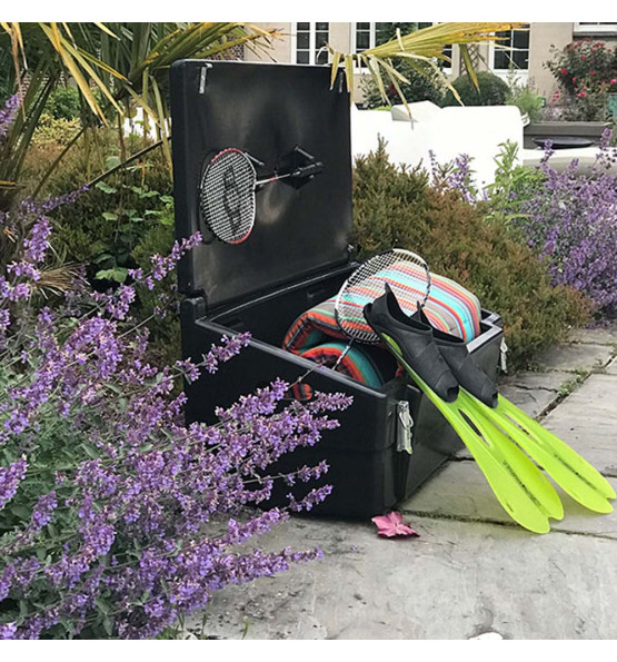 100L GARDEN BOX WITH PADLOCKABLE CLOSING SYSTEM FOR STORAGE AND STOWAGE
