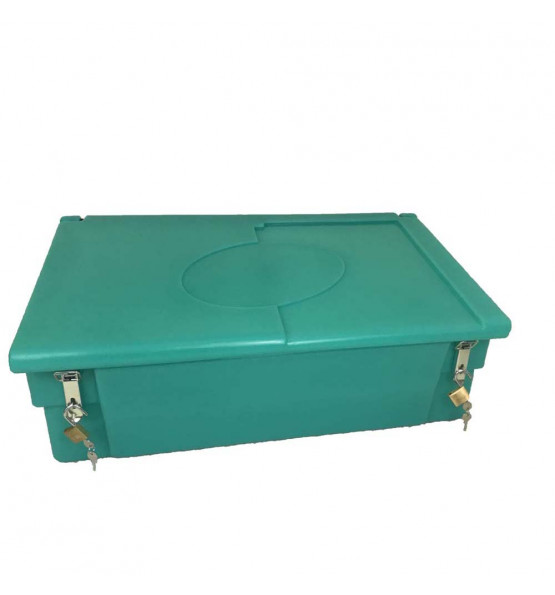 COFFRE DE JARDIN 100L AVEC GRENOUILLERES ET CADENAS POUR STOCKAGE ET RANGEMENT