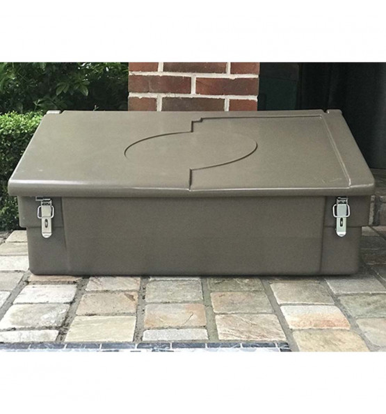 COFFRE DE JARDIN 100L AVEC GRENOUILLERES ET CADENAS POUR STOCKAGE ET RANGEMENT