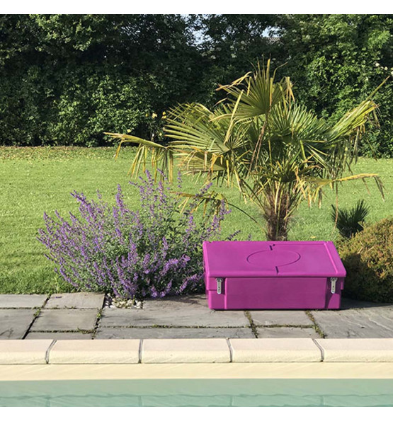 COFFRE DE JARDIN 100L AVEC GRENOUILLERES ET CADENAS POUR STOCKAGE ET RANGEMENT