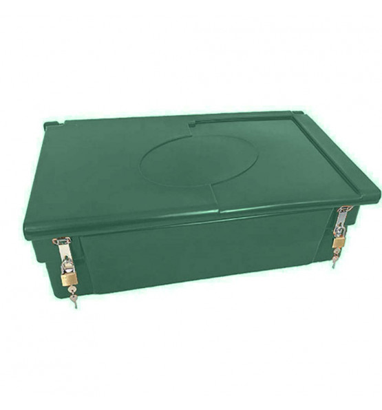 GREEN 100L FOOD/MULTIPURPOSE STORAGE BIN WITH FROGS+PADLOCK FOR SAFE AND DRY STORAGE OF FOOD AND TOO...