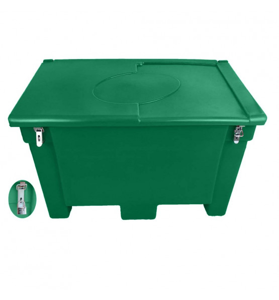 GREEN 200L FOOD/MULTIPURPOSE STORAGE BIN WITH FROGS+ PADLOCK FOR SAFE AND DRY STORAGE OF FOOD AND TO...