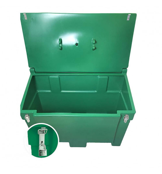 GREEN 200L FOOD/MULTIPURPOSE STORAGE BIN WITH FROGS+ PADLOCK FOR SAFE AND DRY STORAGE OF FOOD AND TO...