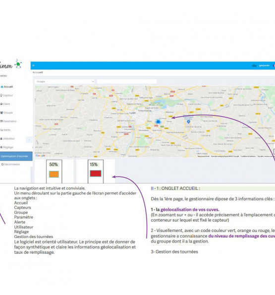 Cuve eau 2000 intelligente avec la sonde de remplissage Simon premium abonnement 1 an