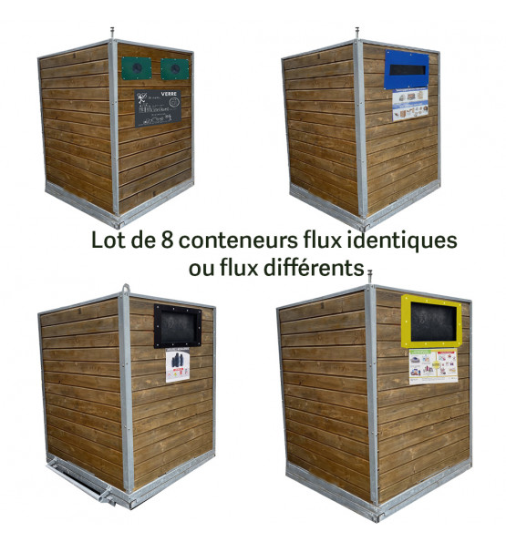 CONTENEUR AERIEN D APPORT VOLONTAIRE 4M3 KINSHOFER BOIS LOT DE 8 SYLVIO