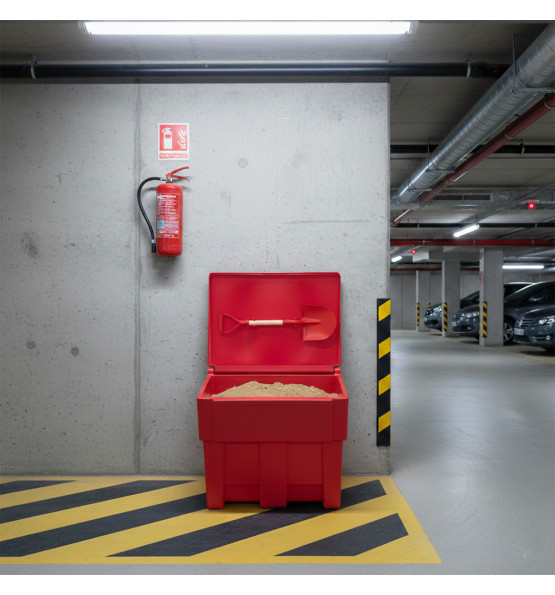 300l sand / salt container with shovel 