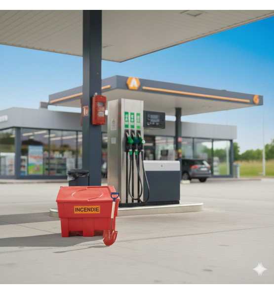 300l sand / salt container with shovel 