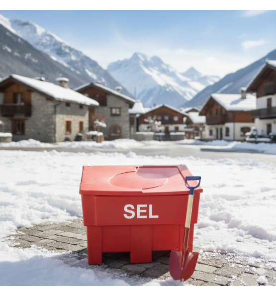 300l sand / salt container with shovel 