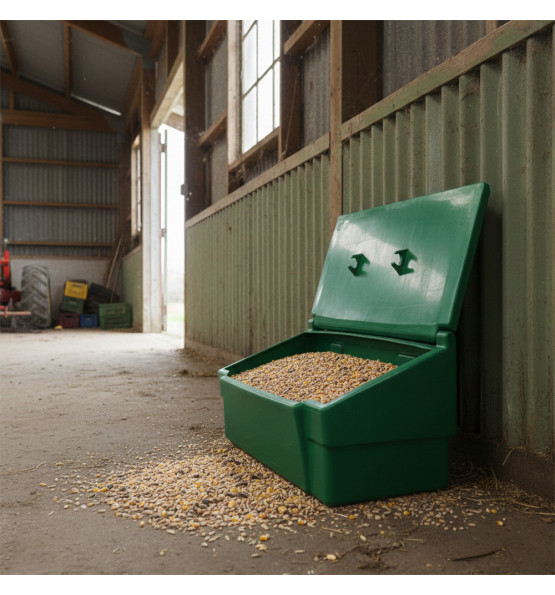 Green food/multipurpose storage bin 100 l for safe and dry storage of food and tools