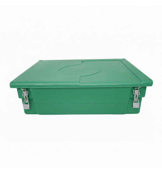 Green 100l food/multipurpose storage bin with frogs+padlock for safe and dry storage of food and too...