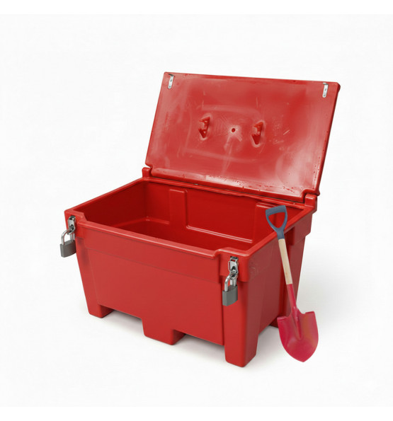 200l sandbox_salt box  with frogs+padlock+shovel