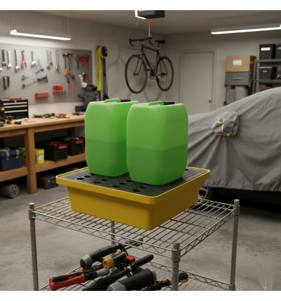 30l stackable retention tray with grating