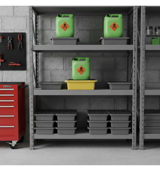 30l stackable retention tray with grating