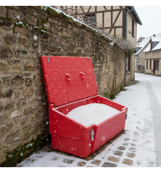 Bac à sable incendie/ à sel de déneigement 100L+ grenouillères