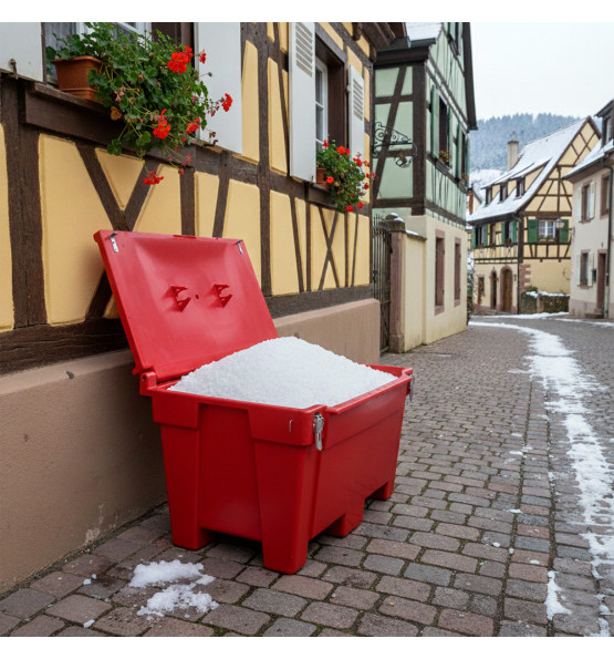 Bac à sable incendie/ à sel de déneigement 200L + grenouillères