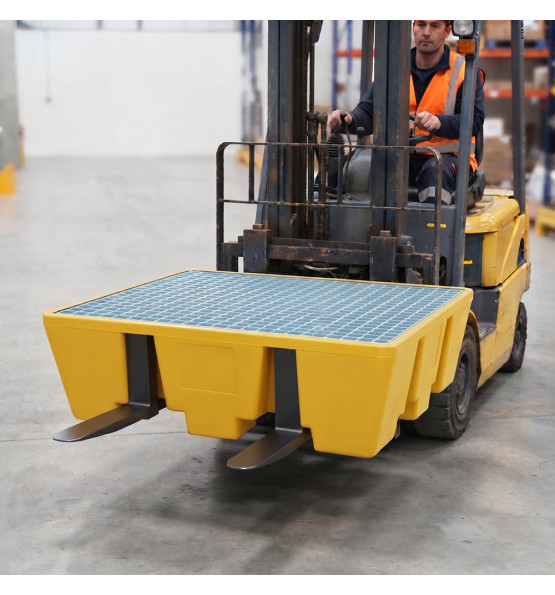 Bac de rétention PEHD 475L pour 4 fûts - Plast'Up Rotomoulage