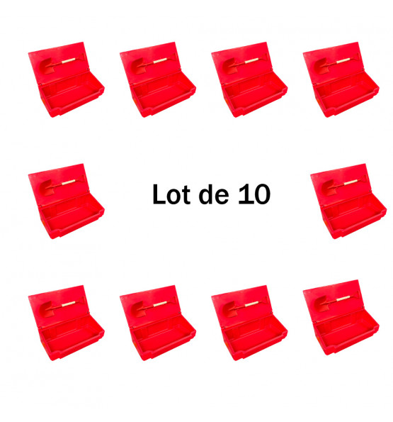 Bac à sable incendie/ à sel de déneigement 50L + pelle- Lot de 10
