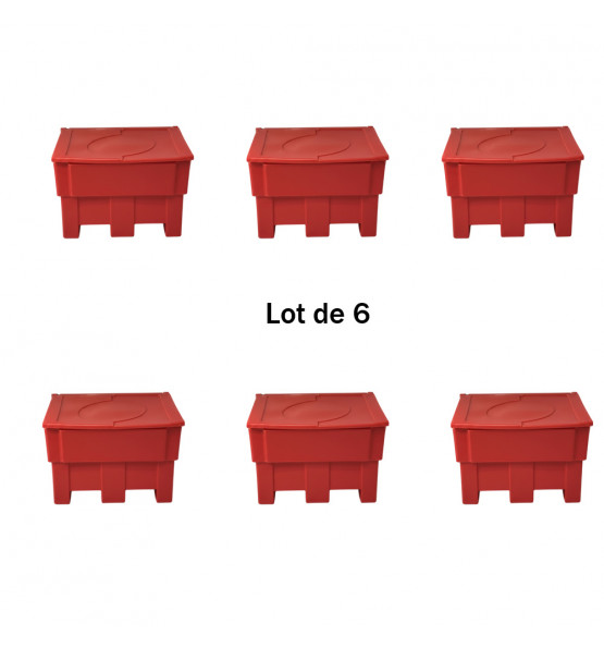 Bac à sable incendie/ à sel de déneigement 300L- Lot de 6 