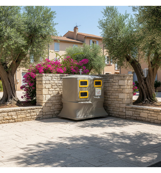 Colonne aérienne d’apport volontaire 4m3 kinshofer PEHD LILA