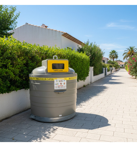 Colonne aérienne d’apport volontaire 4m3 simple crochet PEHD Valory