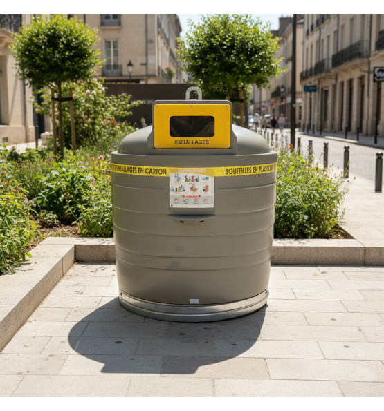 Colonne aérienne d’apport volontaire 4m3 simple crochet PEHD Valory