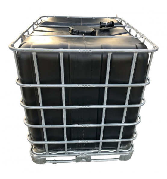 Cuve de stockage 1000L IBC neuve grillage opaque noire bouchon diamètre 22 cm