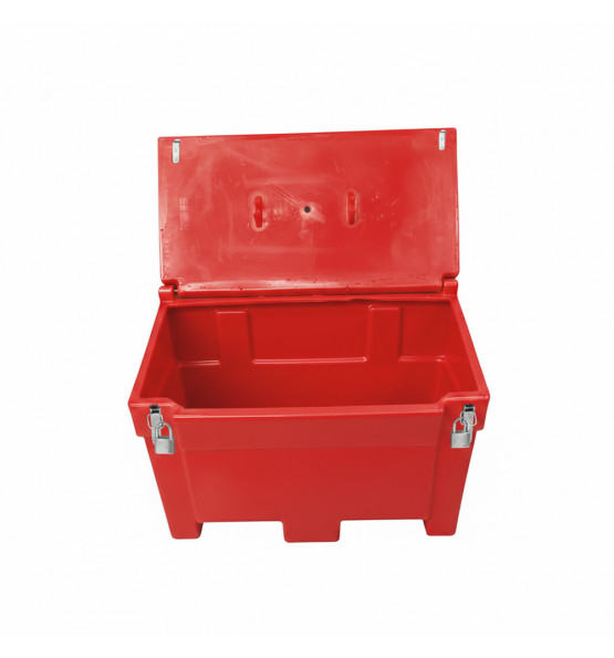 Bac à sable incendie/ à sel de déneigement 200L + grenouillères + cadenas