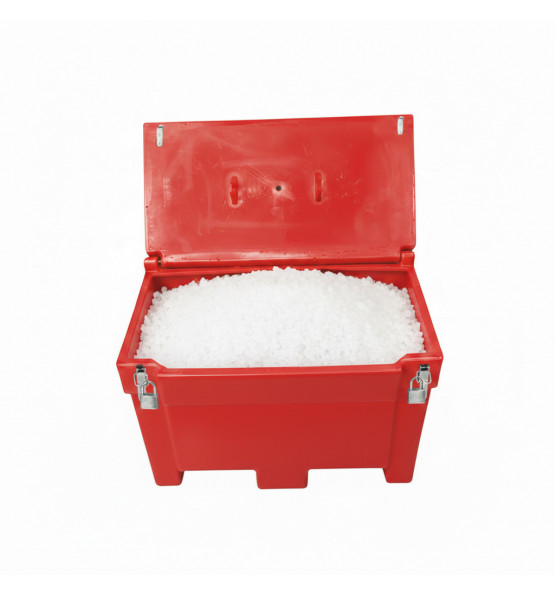 Bac à sable incendie/ à sel de déneigement 300L + grenouillères + cadenas