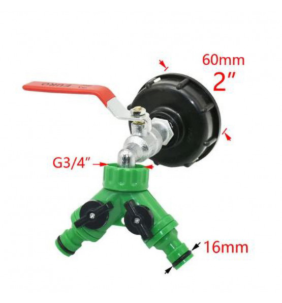 Sélecteur 2 voies pour adaptateur de cuve IBC 1000