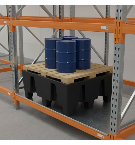 Bac de rétention palette europe  noire éco PE