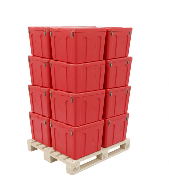 Bac à sable incendie/ à sel de déneigement 140L + pelle- Lot de 16