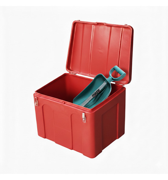 Bac à sable incendie/ à sel de déneigement 140L + pelle- Lot de 16