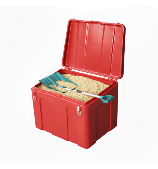 Bac à sable incendie/ à sel de déneigement 140L + pelle- Lot de 16