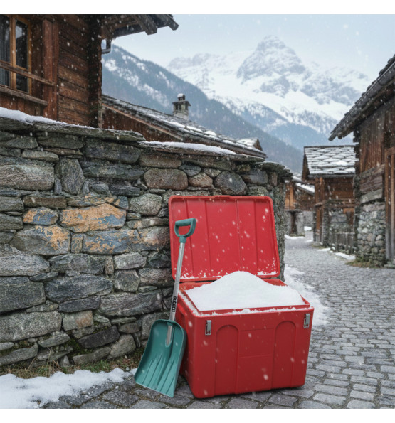 Bac à sable incendie/ à sel de déneigement 140L + pelle- Lot de 16