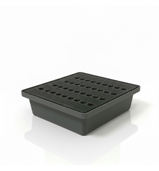 Bac de rétention 30L empilable avec caillebotis- Lot de 5