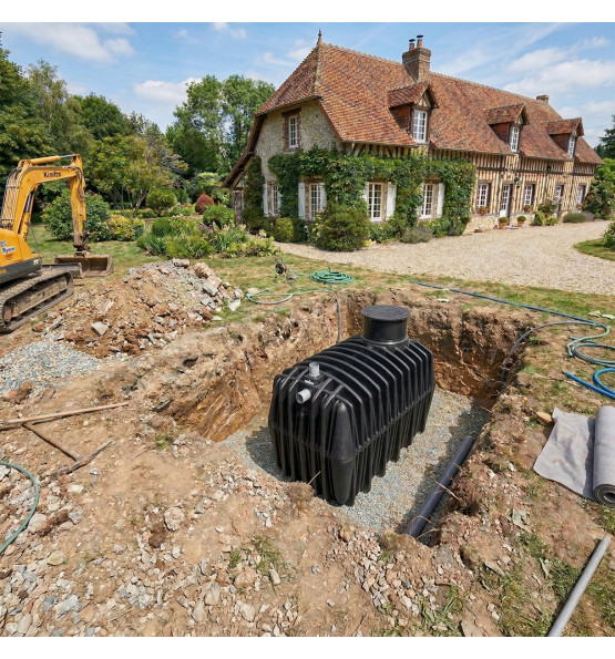 Cuve de stockage d'eau enterrée horizontale 3000l
