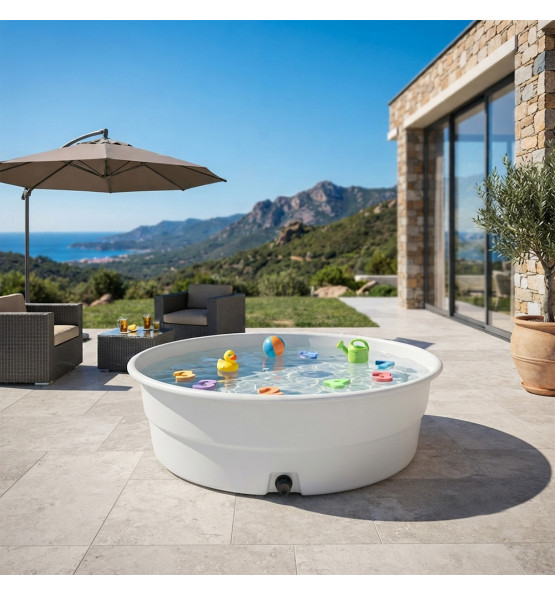 Piscine Hors-Sol 500L Blanche - Plast'Up Rotomoulage