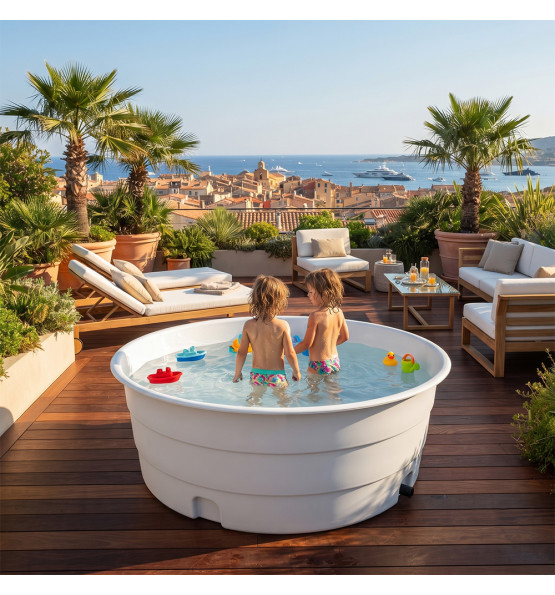 Piscine Hors-Sol 900L Blanche - Plast'Up Rotomoulage
