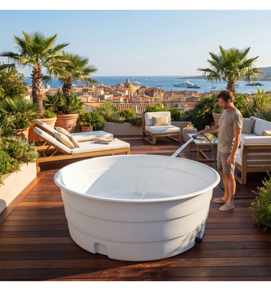 Piscine Hors-Sol 900L Blanche - Plast'Up Rotomoulage