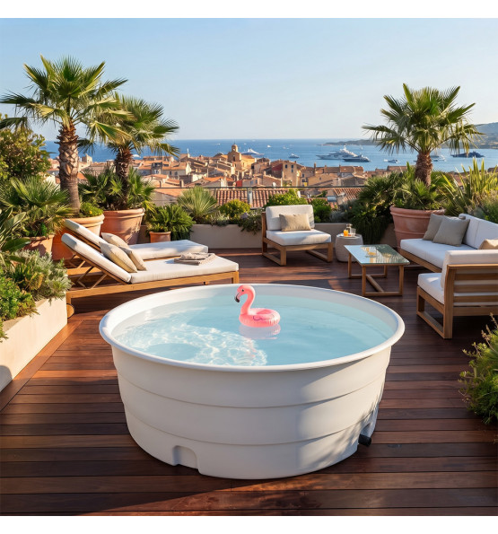 Piscine Hors-Sol 900L Blanche - Plast'Up Rotomoulage