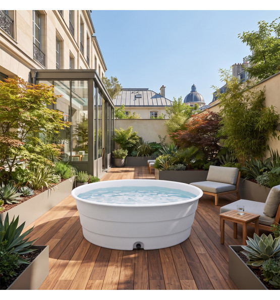 Piscine Hors-Sol 1300L Blanche - Plast'Up Rotomoulage