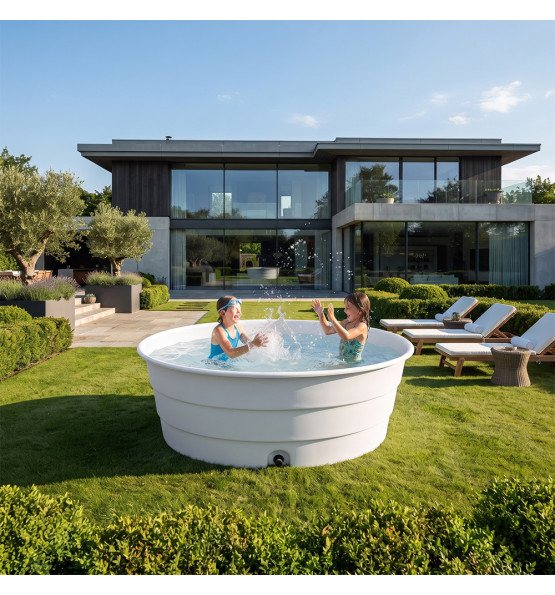 Piscine Hors-Sol 1900L Blanche - Plast'Up Rotomoulage