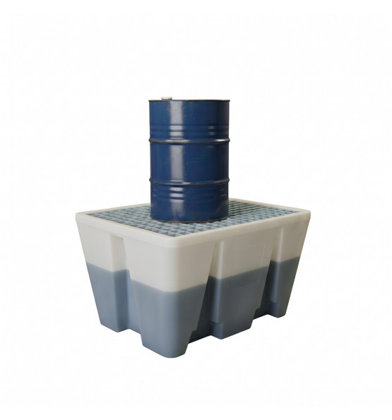 Bac de rétention PEHD 240L pour 1 fût naturel - Plast'Up Rotomoulage