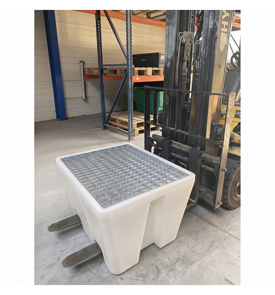 Bac de rétention PEHD 240L pour 1 fût naturel - Plast'Up Rotomoulage
