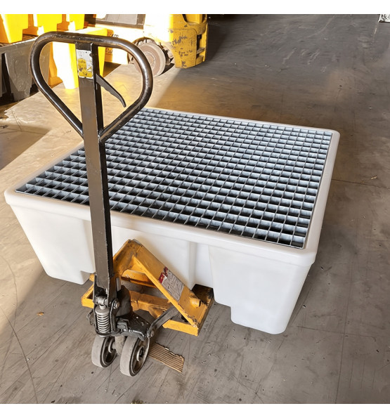 Bac de rétention PEHD 475L pour 4 fûts naturel - Plast'Up Rotomoulage