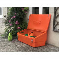 COFFRE DE JARDIN 100L AVEC GRENOUILLERES ET CADENAS POUR STOCKAGE ET R...