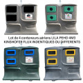 CONTENEUR AERIEN D APPORT VOLONTAIRE 4M3 KINSHOFER PEHD LILA LOT DE 4