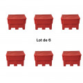 Bac à sable incendie/ à sel de déneigement 300L- Lot de 6 