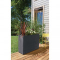 Jardinière rectangulaire Volcania apparence pierre 63l-Lot de 2
